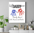 Customized Best Daddy Ever Hands Down - Gift For Dad Canvas Wall Art Prints