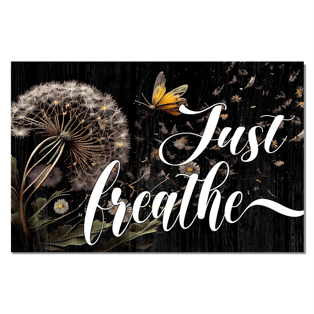Dandelion Just Breath Canvas Wall Art - Inspiration Canvas