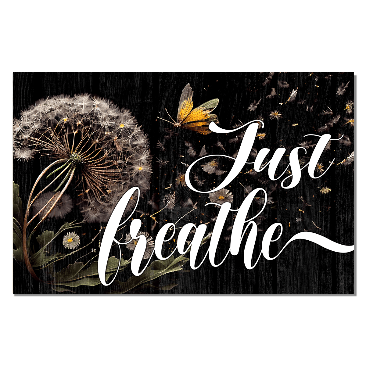 Dandelion Just Breath Canvas Wall Art - Inspiration Canvas