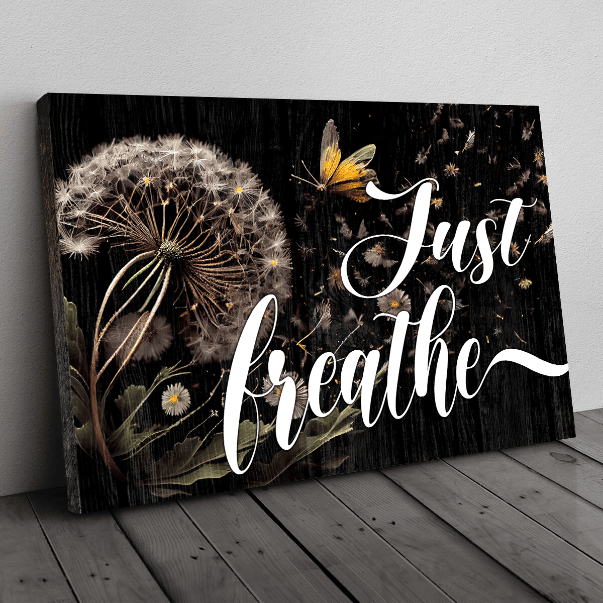 Dandelion Just Breath Canvas Wall Art - Inspiration Canvas