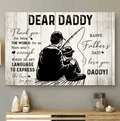 Dear Daddy Thank You For Being The World Fathers Day Canvas Wall Art
