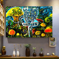 Disc Golf Colorful Drawing Style Canvas Wall Art Prints