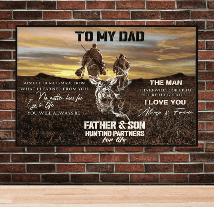 Father And Son Partners For Life Fathers Day Canvas Wall Art