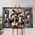 Funny Cows Windows Canvas Wall Art
