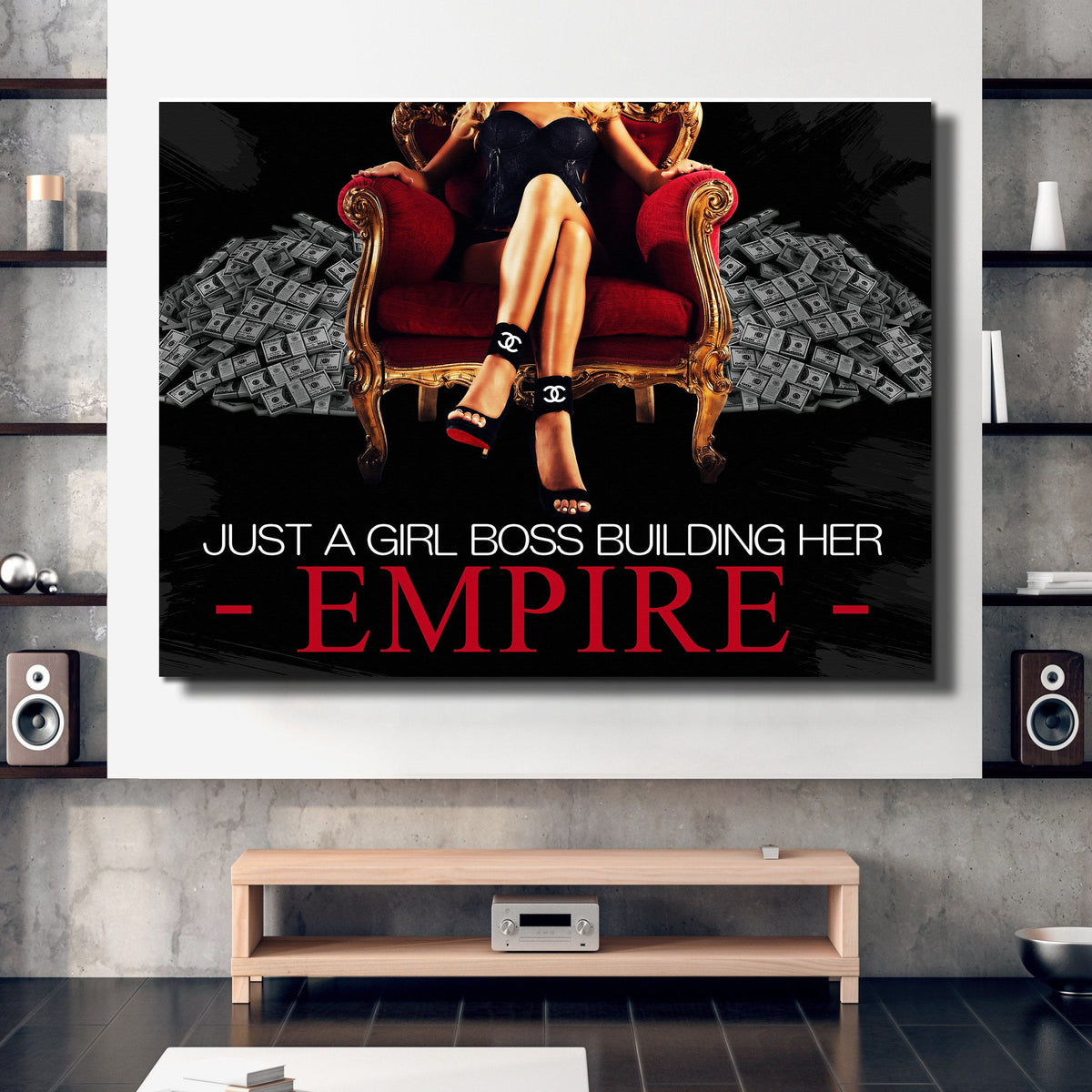 Girl Boss Empire Canvas Wall Art – Motivational Office Decor