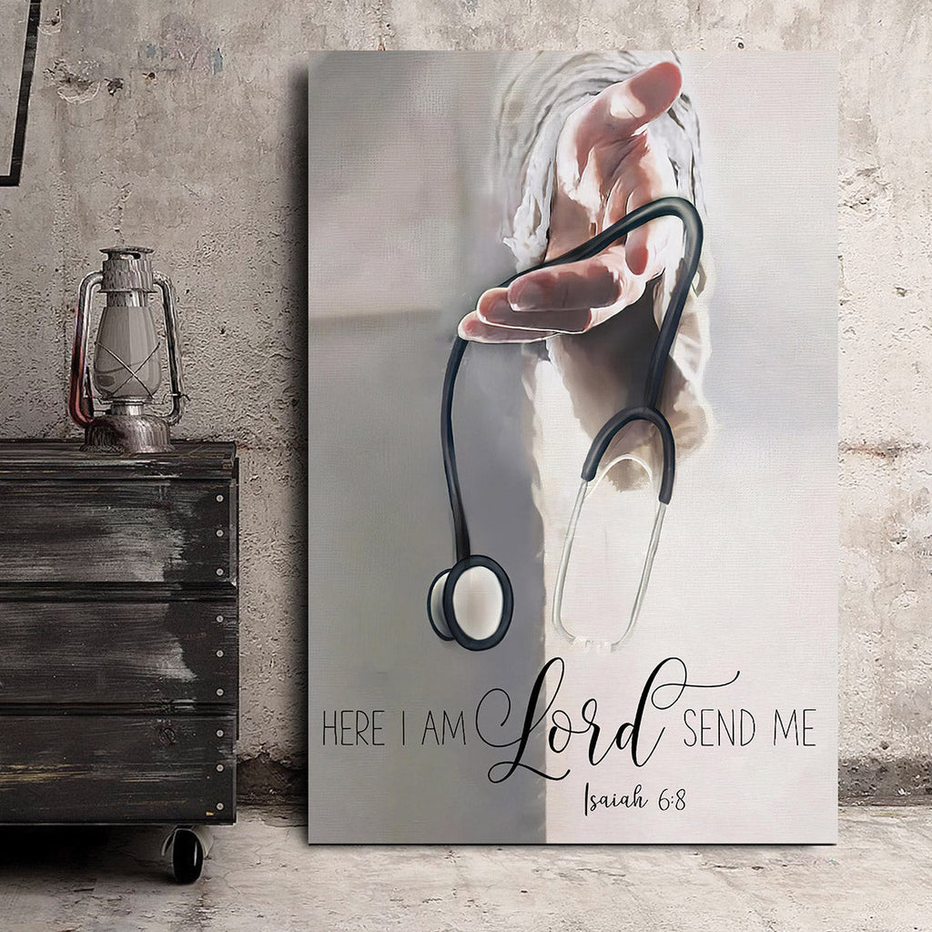 God Blessed Nurse I Am Lord Send Me Canvas Wall Art Prints