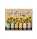 God Says You Are Sunflower And Butterfly Canvas Wall Art Prints