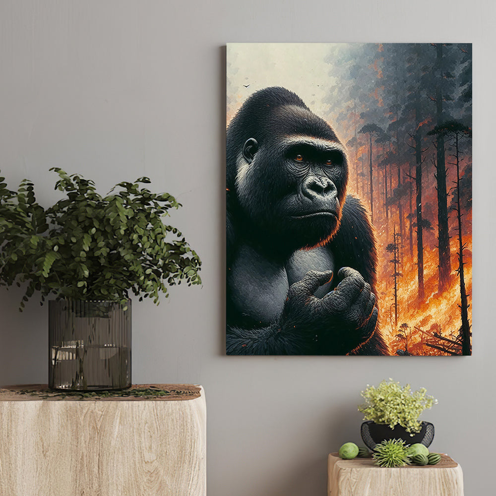 Gorillas In The Forest Canvas Wall Art – Animal Wall Decor