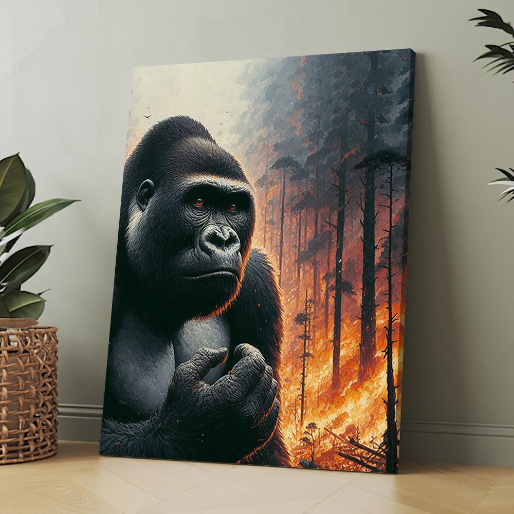 Gorillas In The Forest Canvas Wall Art – Animal Wall Decor