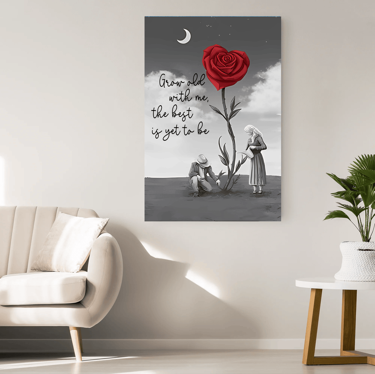 Grow Old With Me Canvas Wall Art – Couple Gift