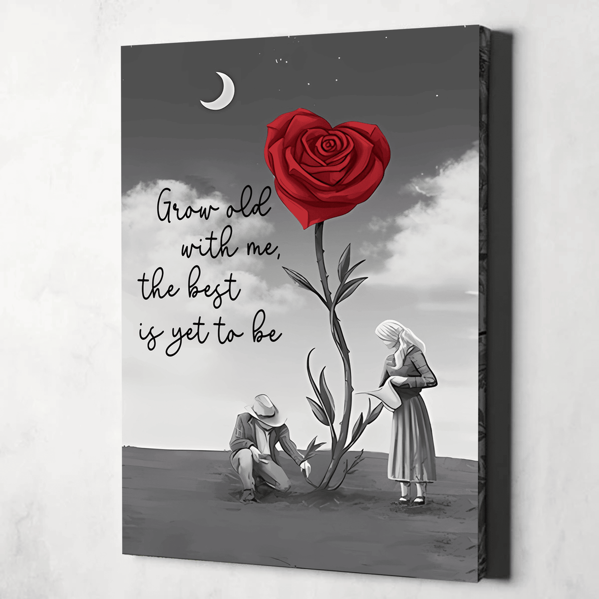 Grow Old With Me Canvas Wall Art – Couple Gift