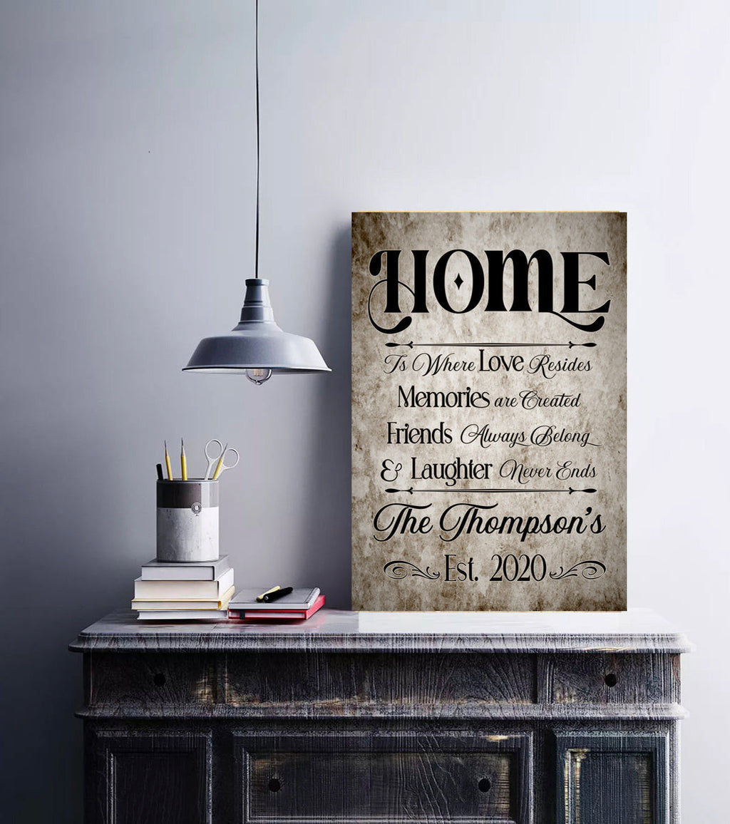Home Is Where Love Resides Canvas Wall Art - Family Canvas
