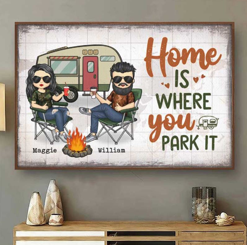 Home Is Where You Park It Canvas Wall Art – Camper Home Decor