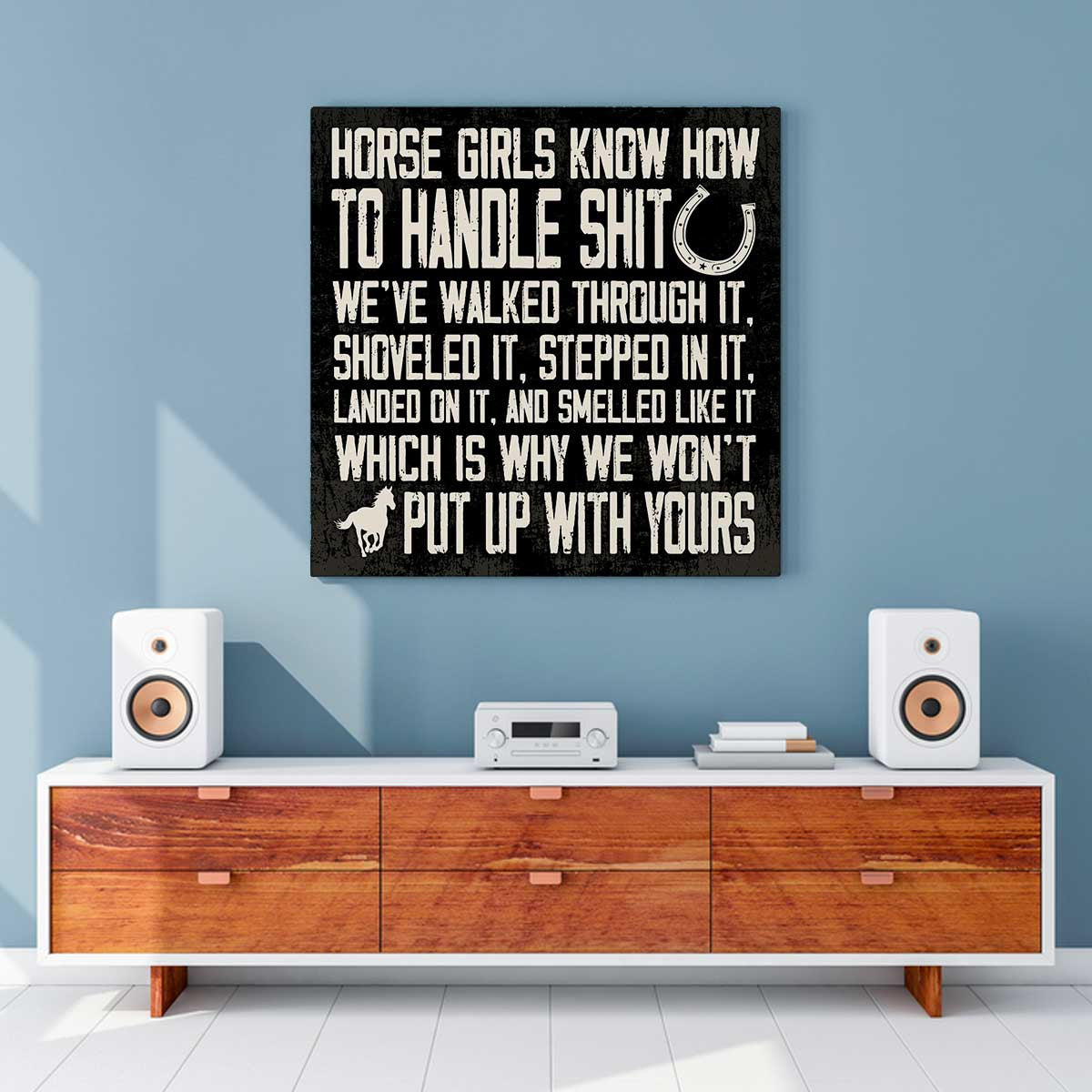 Horse Girls Know How To Handle Square Canvas Wall Art – Horse Lover Gift