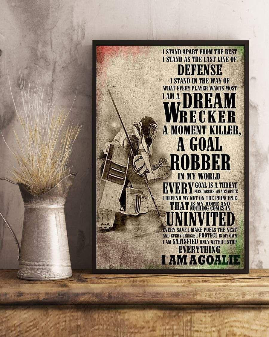 I Am A Goalie Hockey Canvas Wall Art – Sports Wall Decor