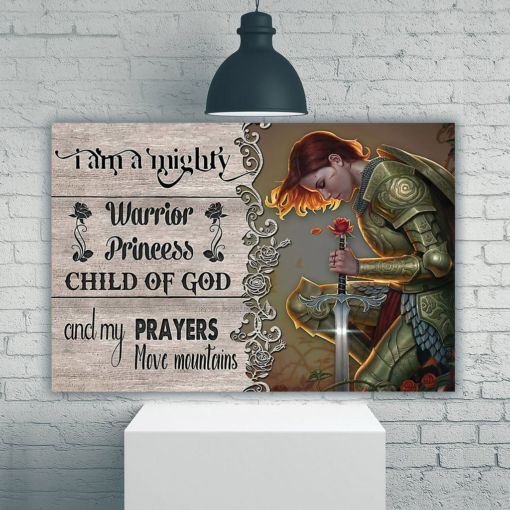 I Am A Mighty Warrior Princess Child Of God Canvas Wall Art Prints