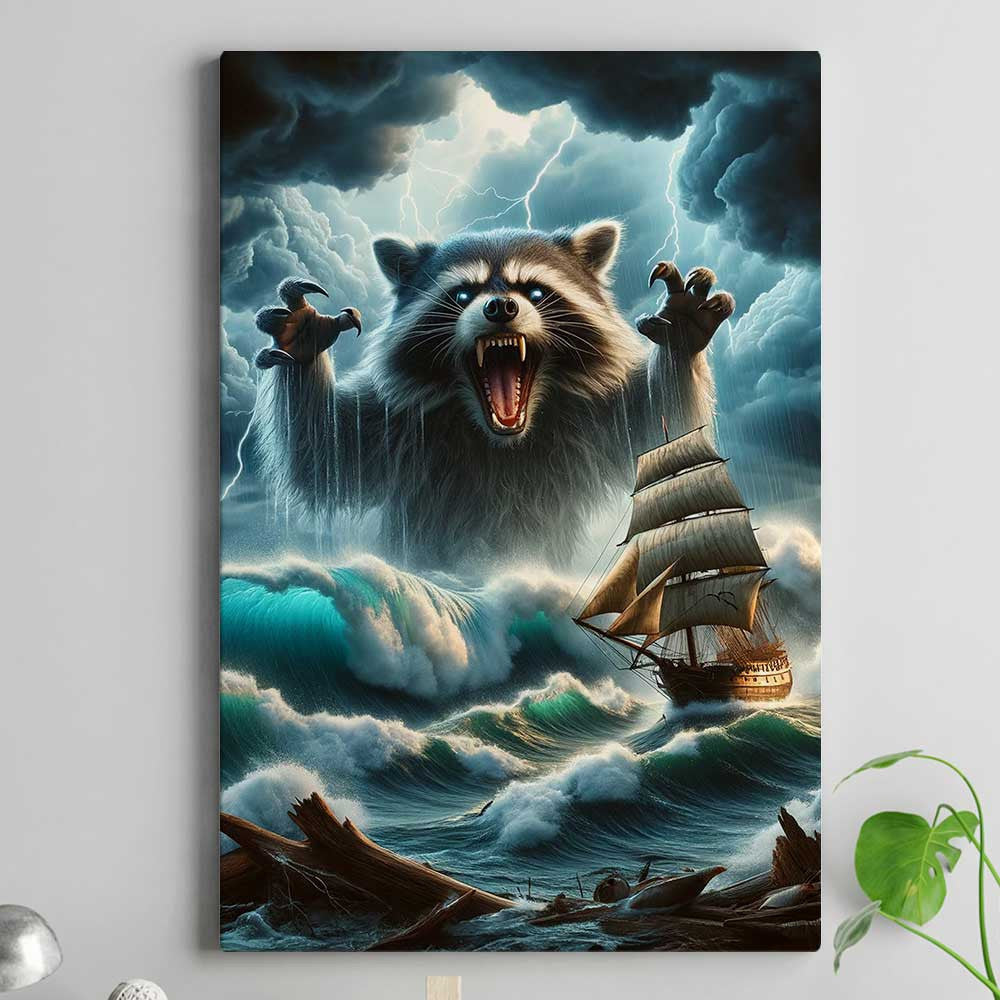I Do What I Want Racoon Canvas Wall Art
