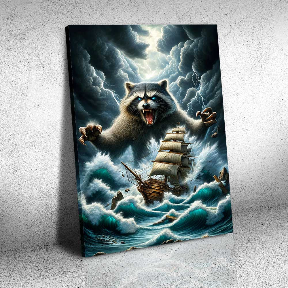 I Sail I Know Thing Racoon Canvas Wall Art