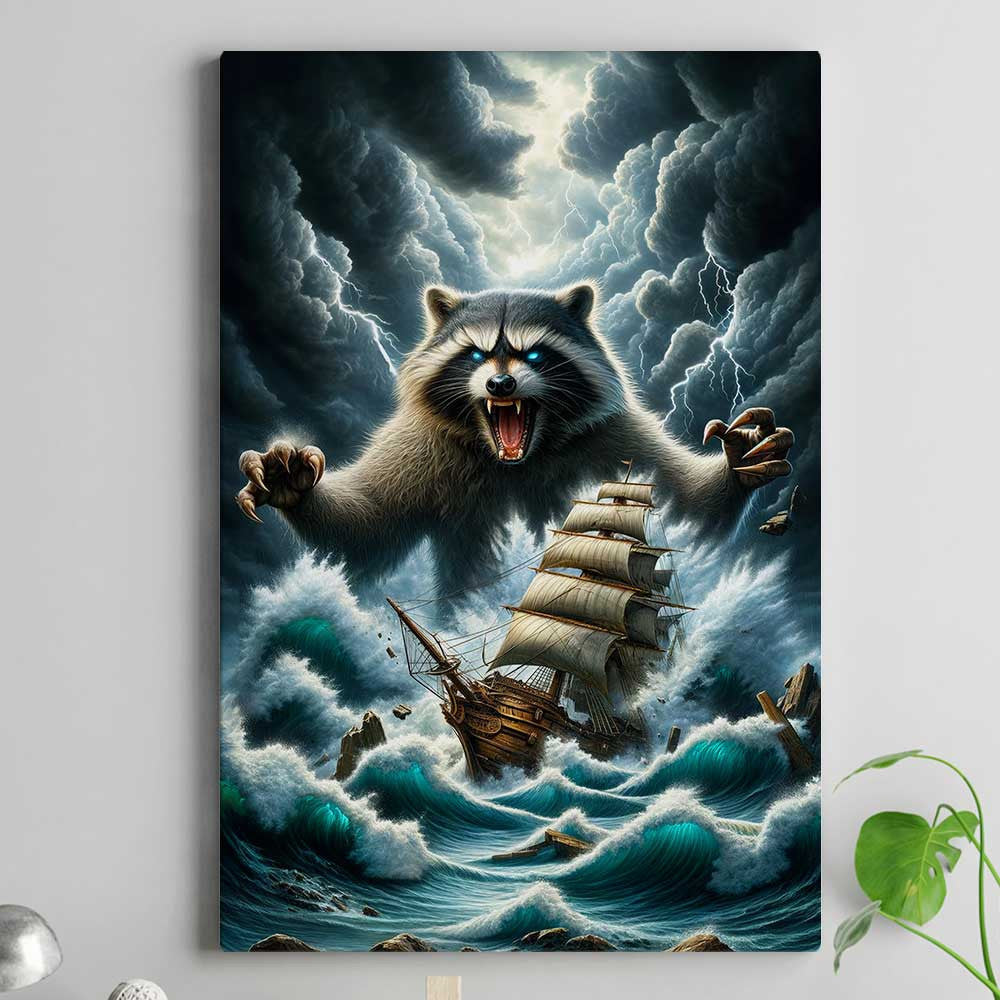 I Sail I Know Thing Racoon Canvas Wall Art
