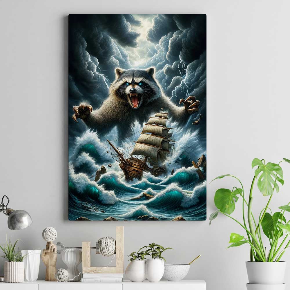 I Sail I Know Thing Racoon Canvas Wall Art