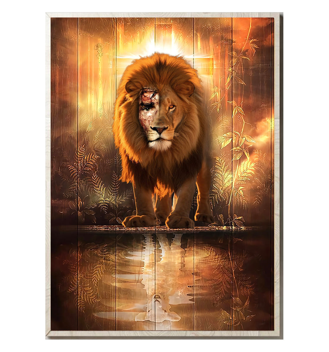 Jesus Lion Sheep Canvas Wall Art - Christ Canvas