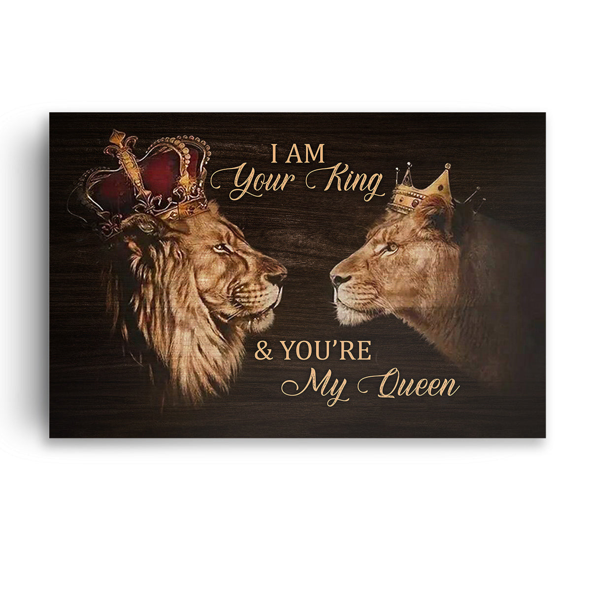 King Queen Couple Lions Canvas Wall Art – Couple Gift