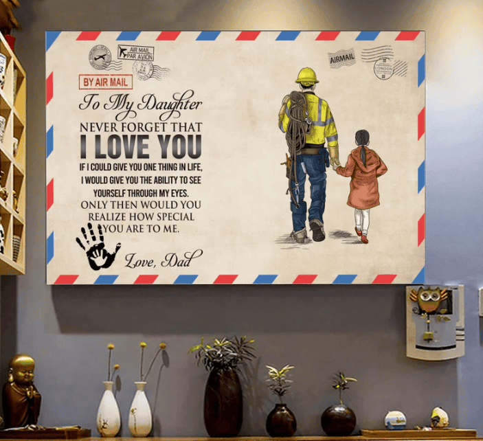 Lineman To My Daughter Fathers Day Canvas Wall Art