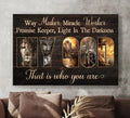 Lion and Jesus Way Maker Miracle Maker Canvas Wall Art – Christian Wall Decor