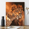 Lion Couple Romantic Canvas Wall Art Prints