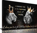 Lion King and Queen Couple I Choose You Canvas Wall Art Prints