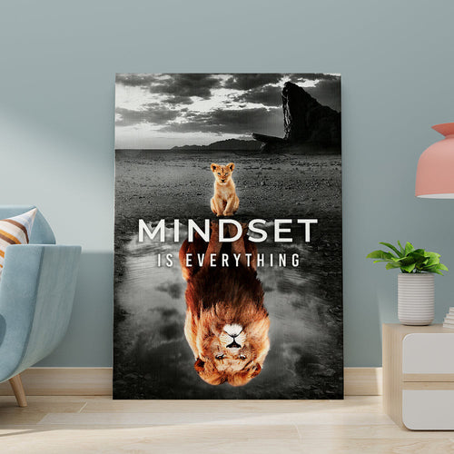 Mindset Is Everything Canvas Wall Art – Motivational Office Decor