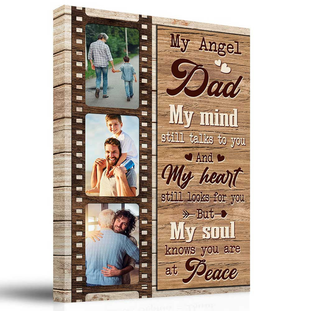 My Angel Dad My Mind Still Talks To You Memorial Matte Canvas
