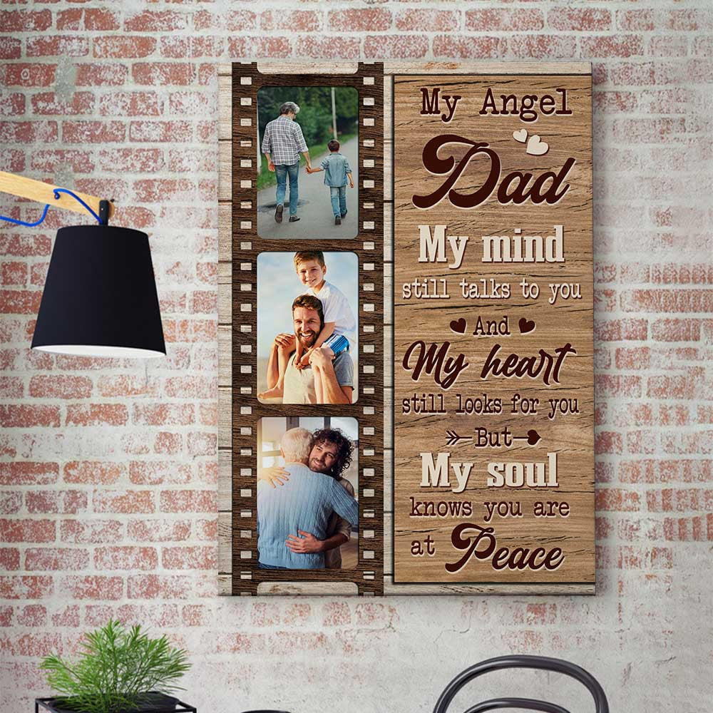 My Angel Dad My Mind Still Talks To You Memorial Matte Canvas