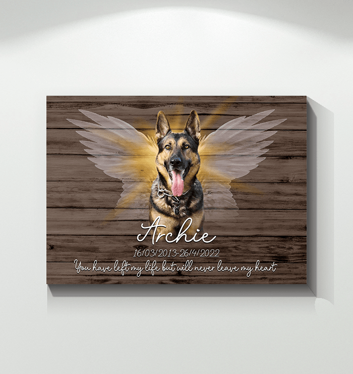 Never Leave My Heart - Personalized Memorial Of Dog Canvas Wall Art Prints