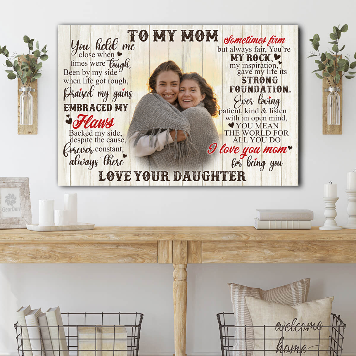 Persionalized To My Mom You Held Me Canvas Wall Art - Wall Art For Mothers Day