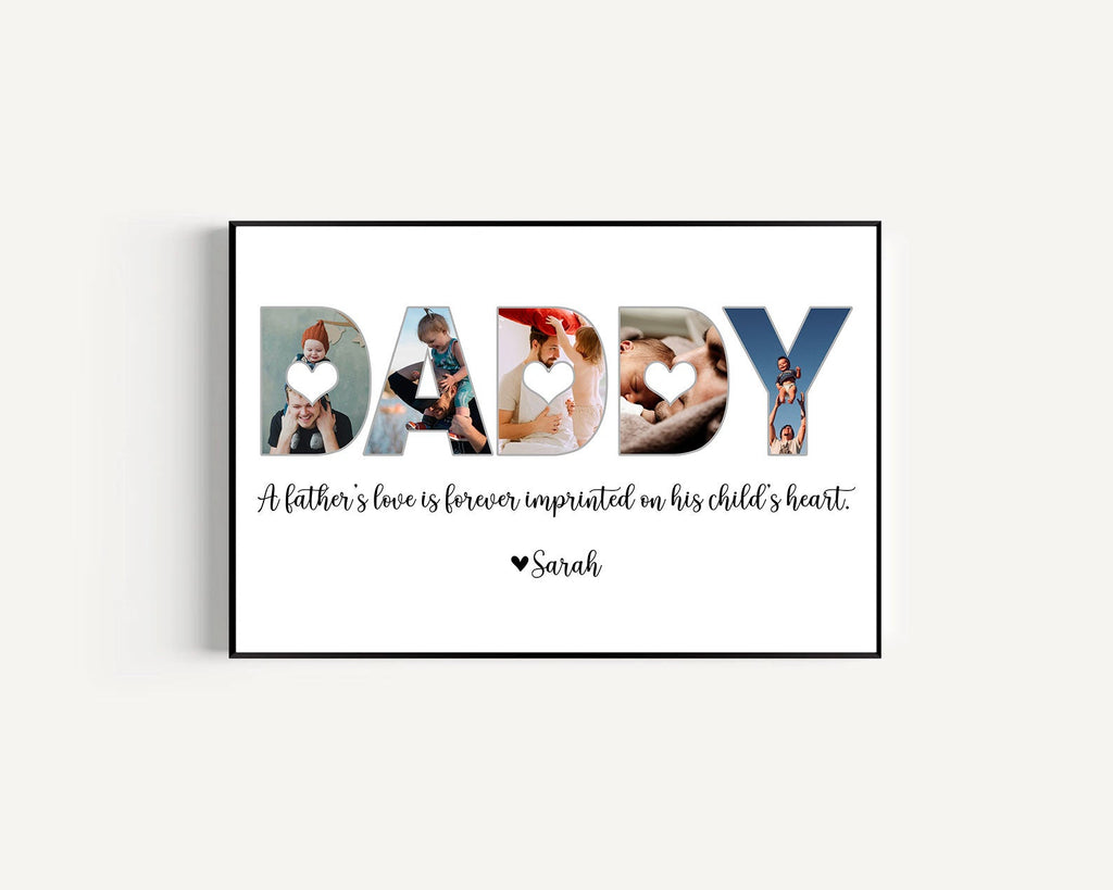 Personalized A Fathers Love Is Forever Imprinted Fathers Day Gift Canvas Wall Art Prints
