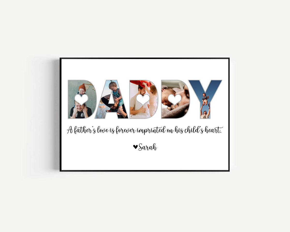 Personalized A Fathers Love Is Forever Imprinted Fathers Day Gift Canvas Wall Art Prints