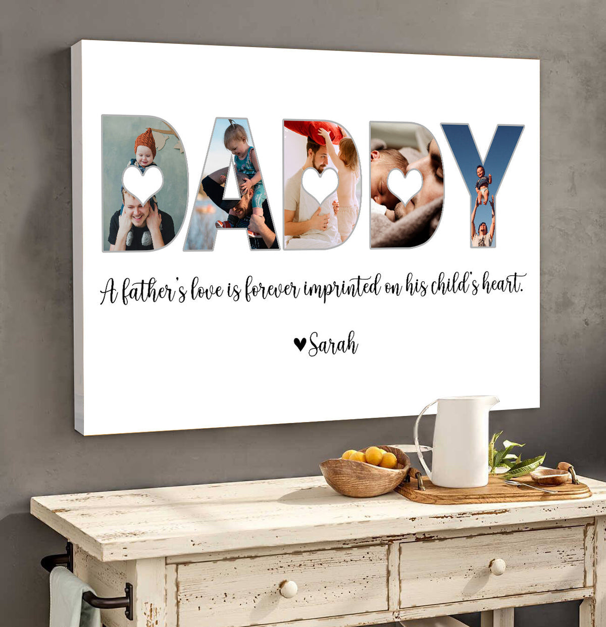 Personalized A Fathers Love Is Forever Imprinted Fathers Day Gift Canvas Wall Art Prints