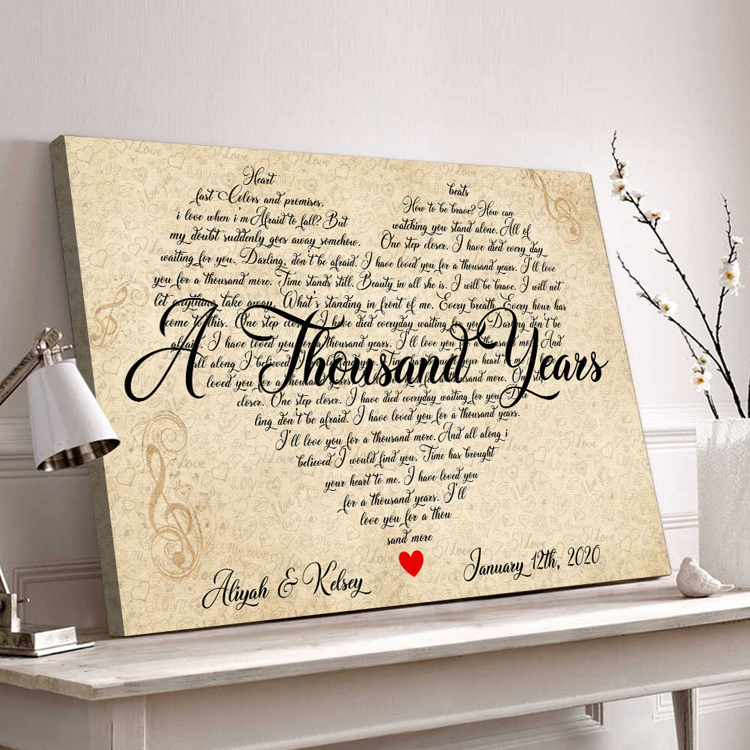 Personalized A Thousand Years - Love Song Canvas Wall Art Prints