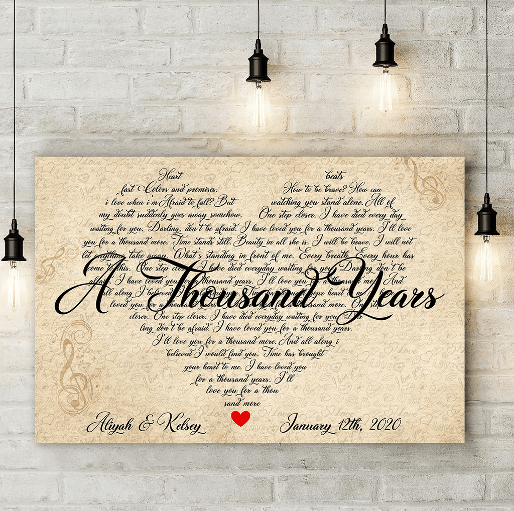 Personalized A Thousand Years - Love Song Canvas Wall Art Prints