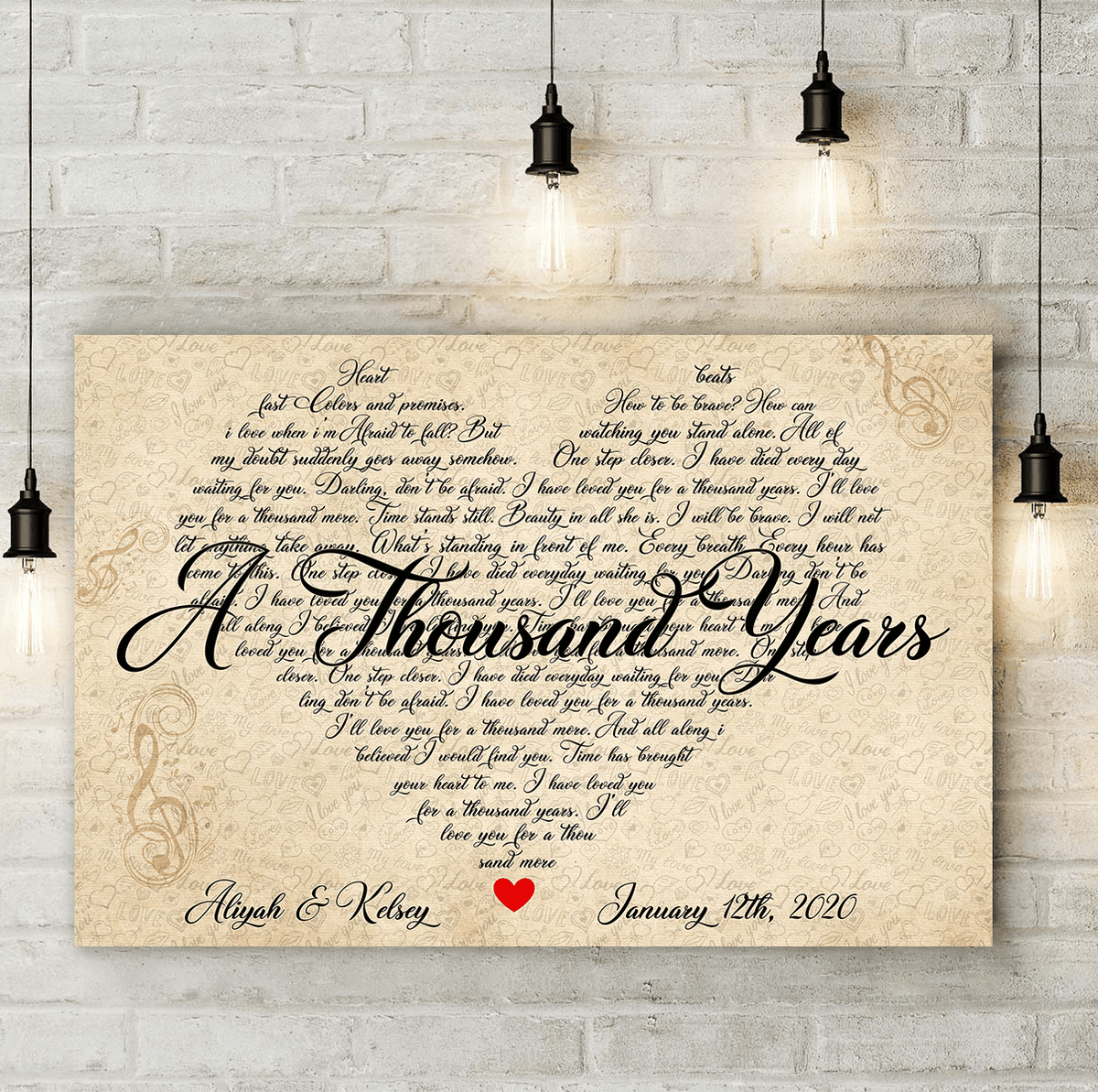 Personalized A Thousand Years - Love Song Canvas Wall Art Prints