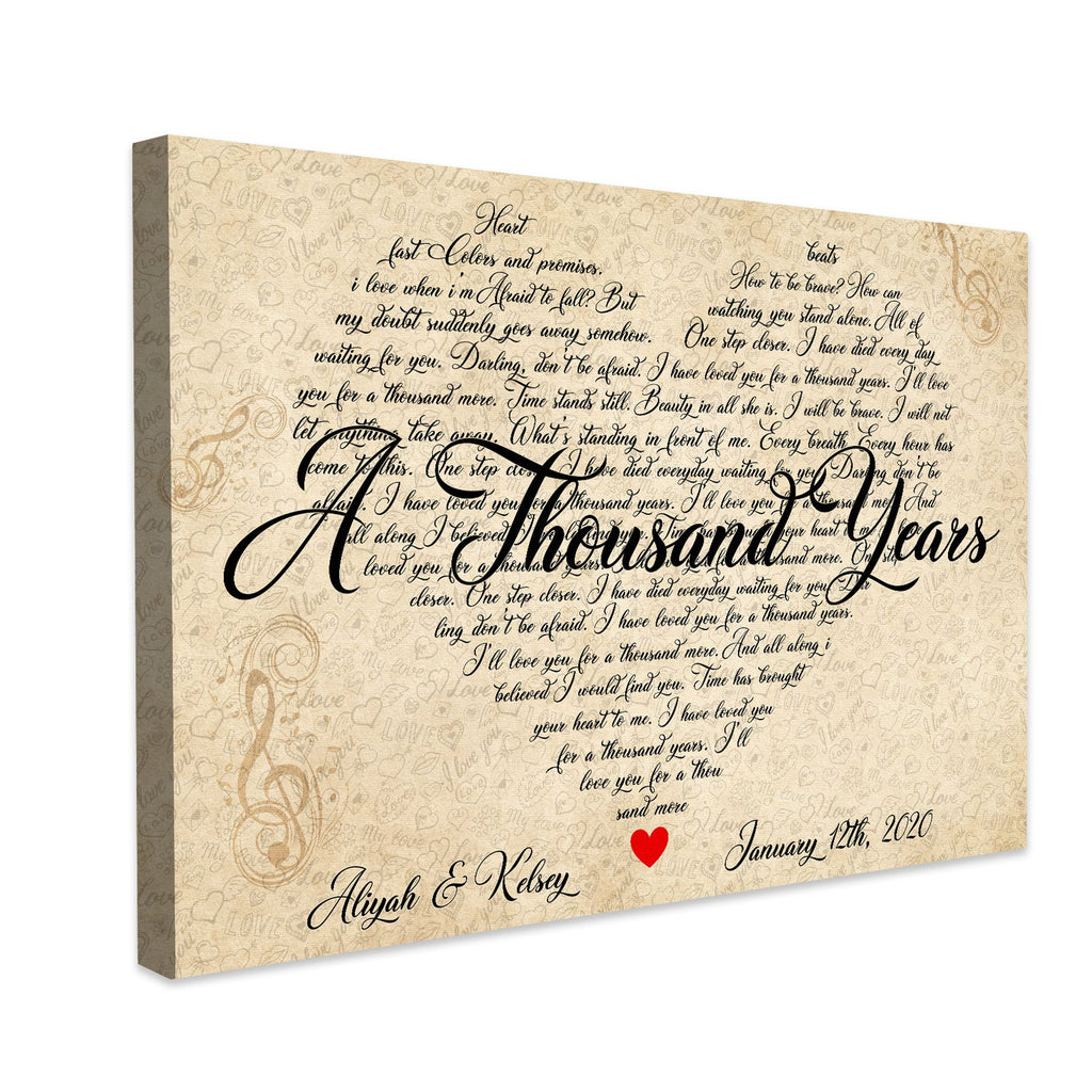 Personalized A Thousand Years - Love Song Canvas Wall Art Prints