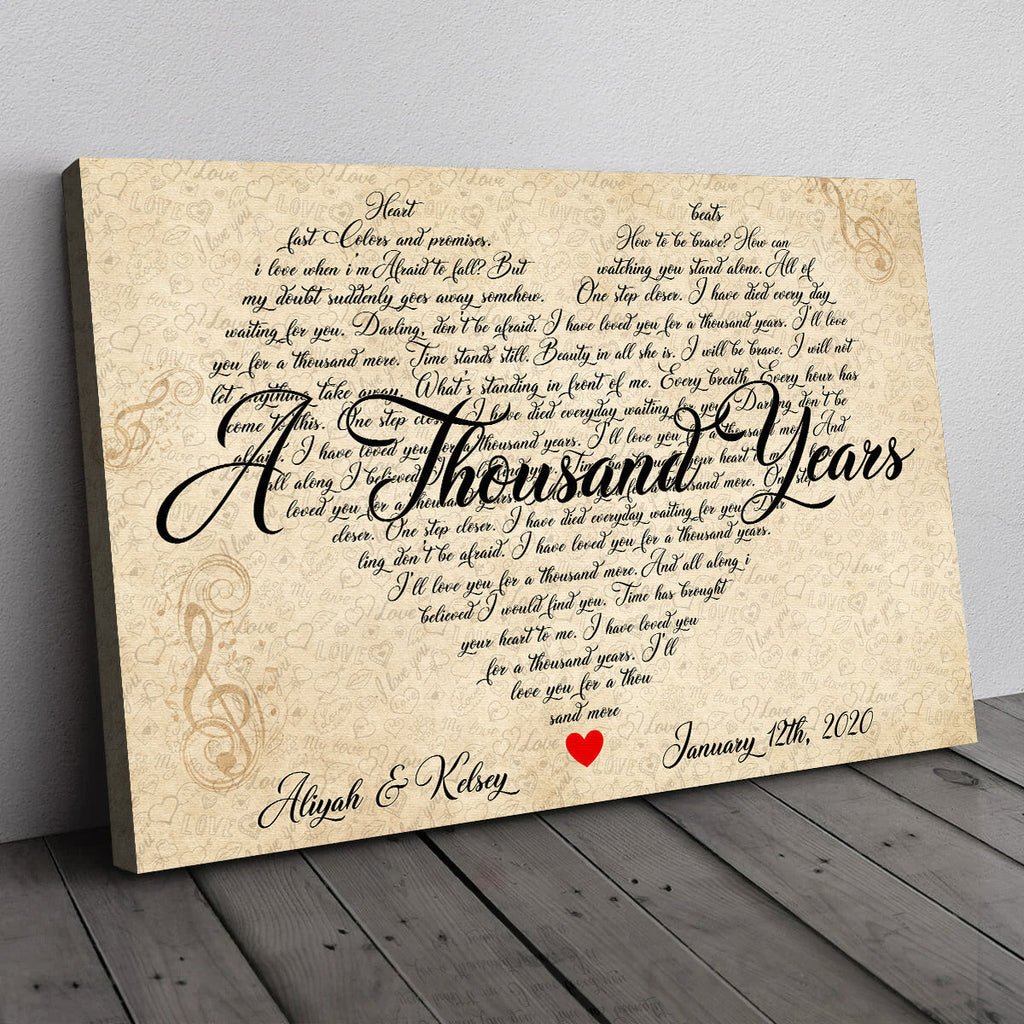 Personalized A Thousand Years - Love Song Canvas Wall Art Prints