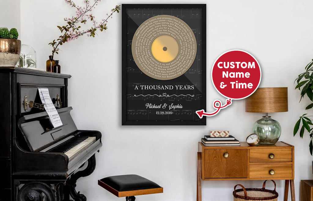 Personalized A Thousand Years Love Song Vinyl Record Canvas Wall Art