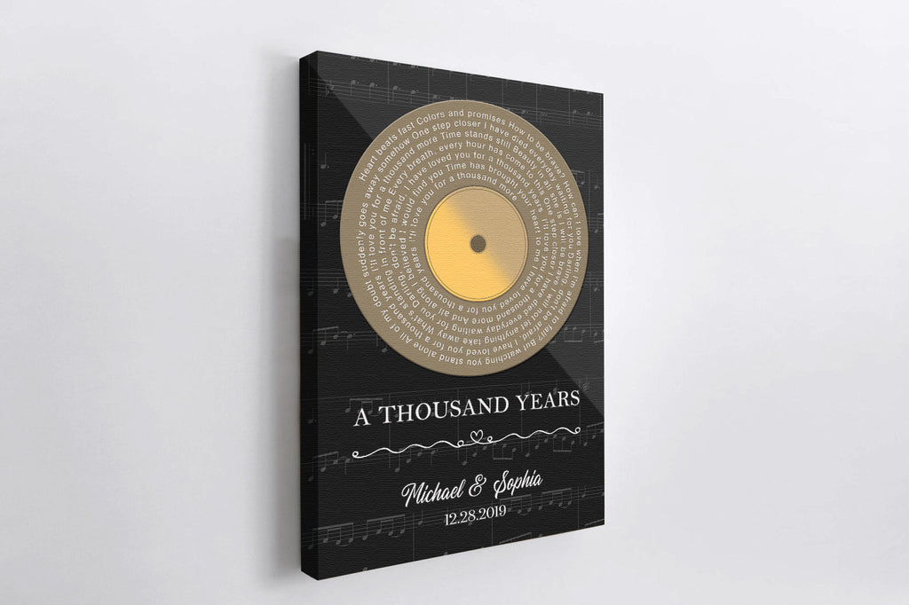 Personalized A Thousand Years Love Song Vinyl Record Canvas Wall Art