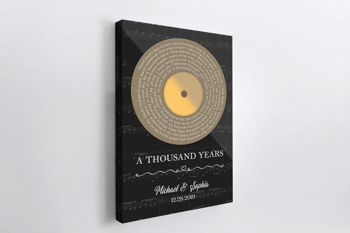 Personalized A Thousand Years Love Song Vinyl Record Canvas Wall Art