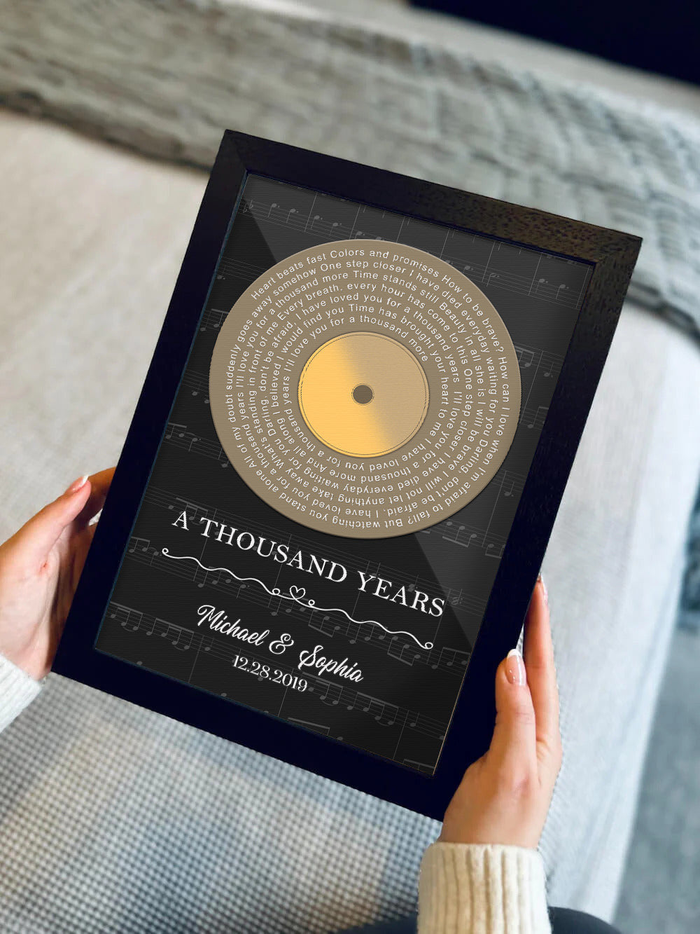 Personalized A Thousand Years Love Song Vinyl Record Canvas Wall Art