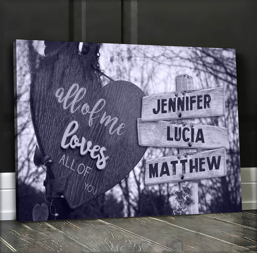 Personalized All Of Me Loves All Of You Canvas Wall Art – Couple Gift