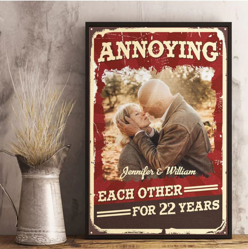 Personalized Annoying Each Other For Years Canvas Wall Art