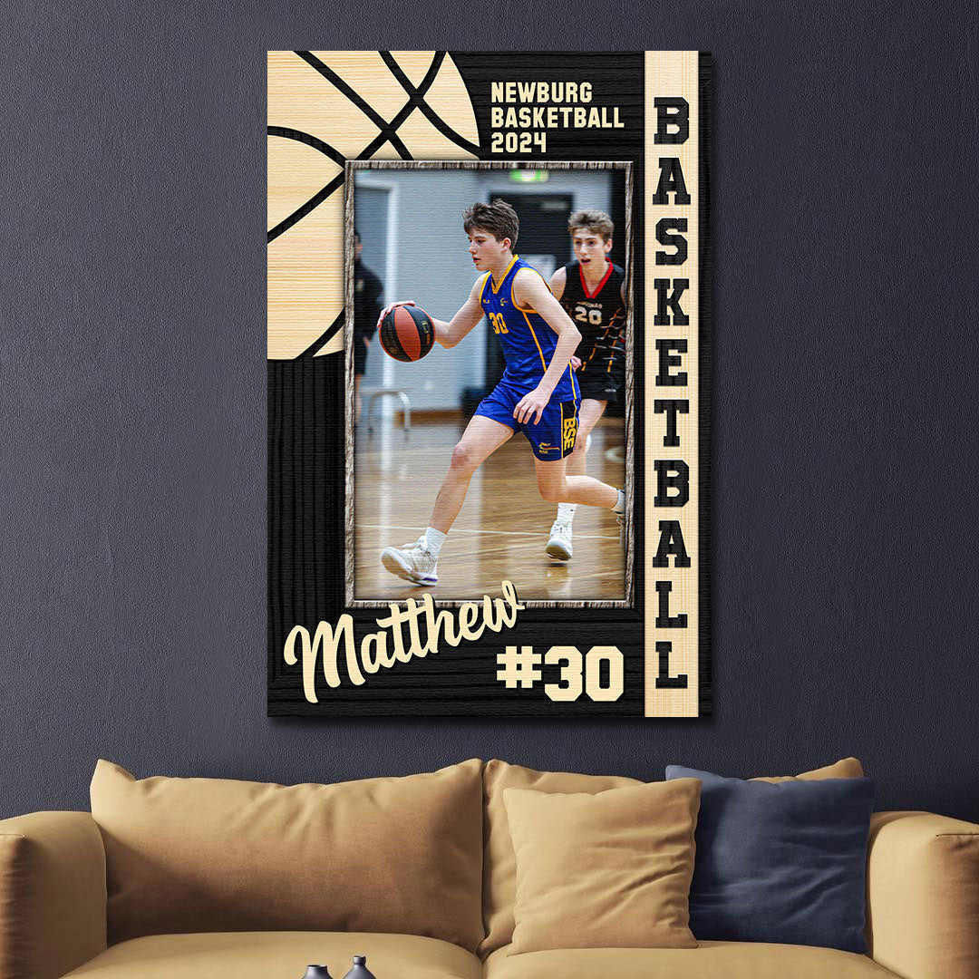 Personalized Basketball Champion Canvas Wall Art – Sports Wall Decor